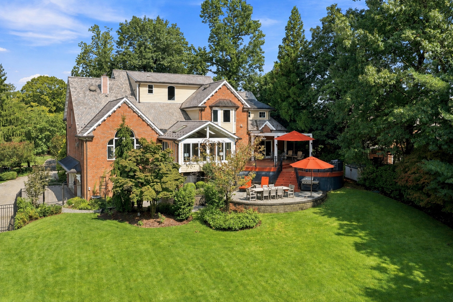 Rear elevation at 285 Hartshorn Drive, Short Hills