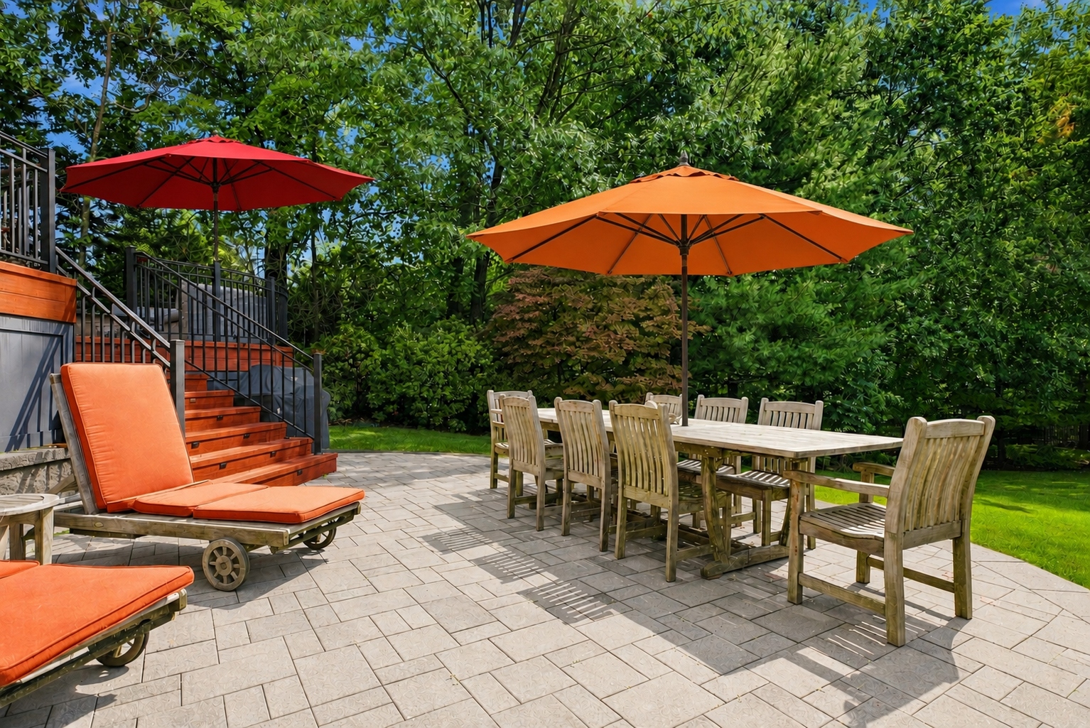 Grounds detail at 285 Hartshorn Drive, Short Hills