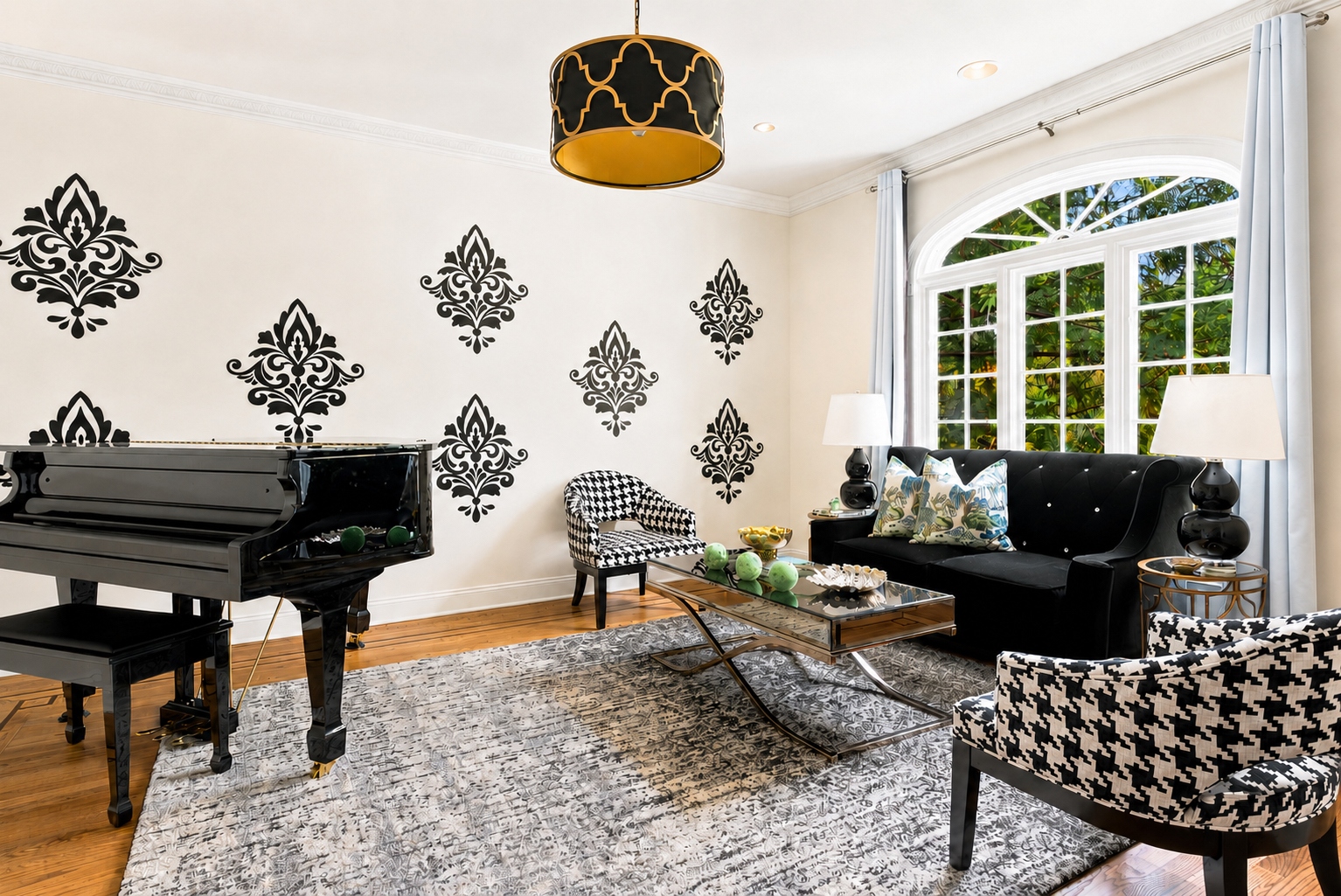 Living room detail at 285 Hartshorn Drive, Short Hills